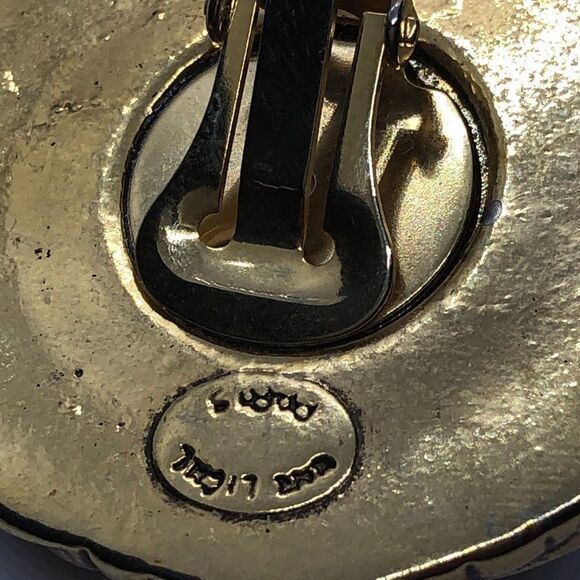 Large Chunky Gold & Silver Tone Button Earrings - Picture 7 of 8